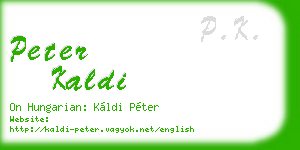 peter kaldi business card